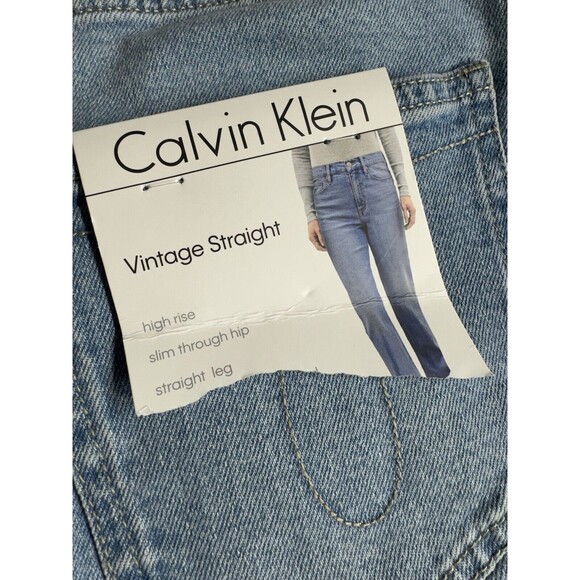 NWT Size 16 Lapis Calvin Klein Vintage Straight Jeans High Rise Stretch MSRP $79 - Picture 8 of 16